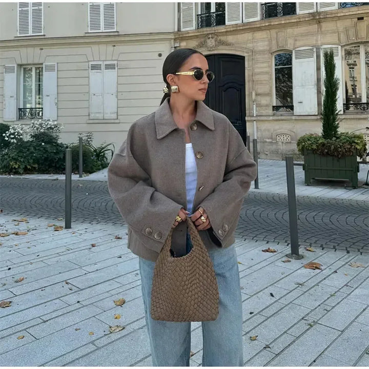 Monika Veste pour femme de Monika | Look oversize avec fermeture à boutons - Elégant & polyvalent