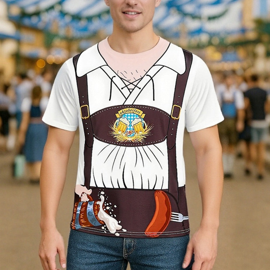 Wiesngaudi T-Shirt Unisexe – Design Lederhosen Photo-Réaliste, Fêtes & Oktoberfest