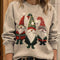 Maglione brutto di Natale per donne - Motivo divertente di gnomo ricamato