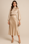 Robe midi pour femme à col montant