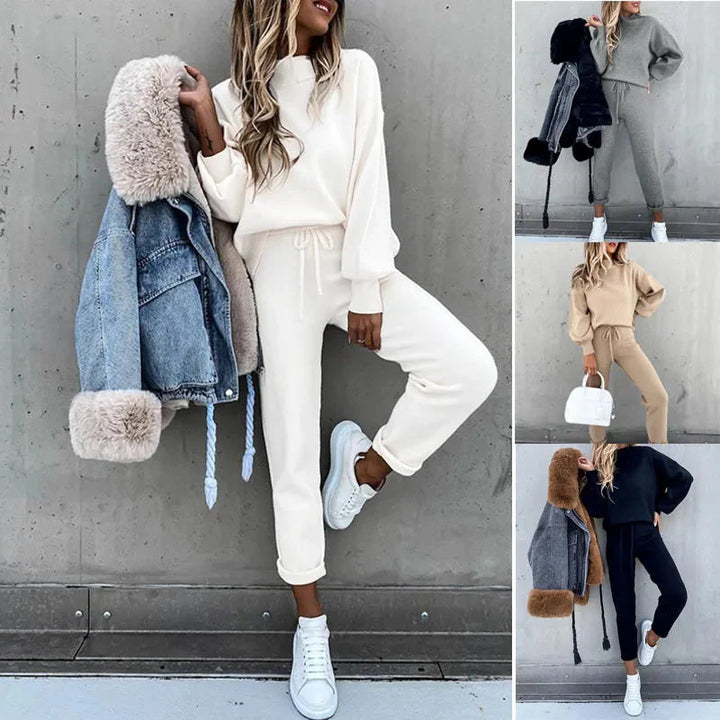 Sporty Chic Ensemble de Jogging pour Femmes | Coupe Ample, Cordon de Serrage, 2 Pièces, Sweatsuit Confortable