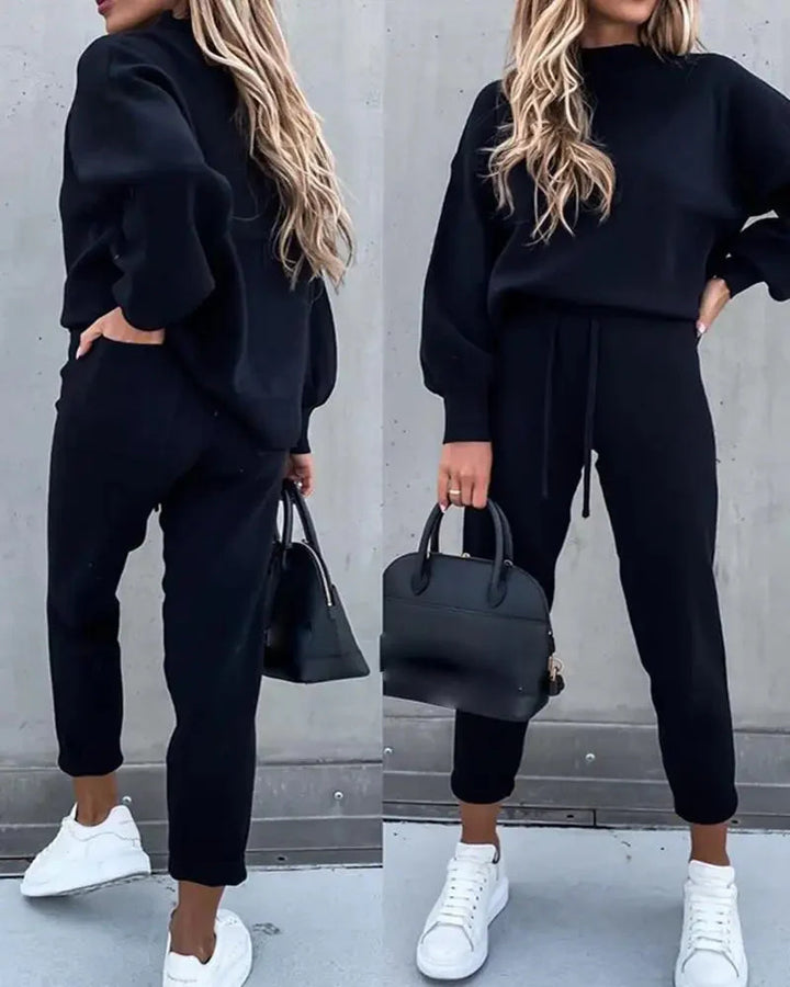 Sporty Chic Ensemble de Jogging pour Femmes | Coupe Ample, Cordon de Serrage, 2 Pièces, Sweatsuit Confortable