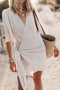 Robe portefeuille courte pour femme avec ourlet asymétrique