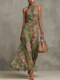Vestido de verano floral para mujer | Vestido elegante con espalda descubierta para invitada de boda | Silueta ligera y fluida con cintura marcada