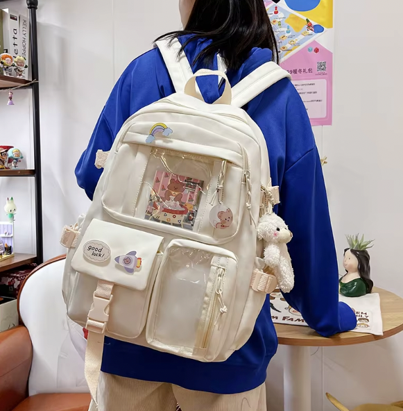 Milo Sac à dos transparent avec personnalisation | Design créatif & beaucoup d'espace de rangement quotidien & scolaire