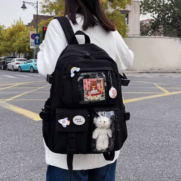 Milo Sac à dos transparent avec personnalisation | Design créatif & beaucoup d'espace de rangement quotidien & scolaire