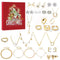 Calendario de Adviento de joyería con 24 piezas (collares, pulseras y pendientes) con acabados dorados y plateados - Regalo para la cuenta atrás de las fiestas