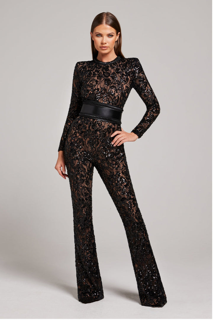 Marai | Jumpsuit avec détails en dentelle et jambes fluides