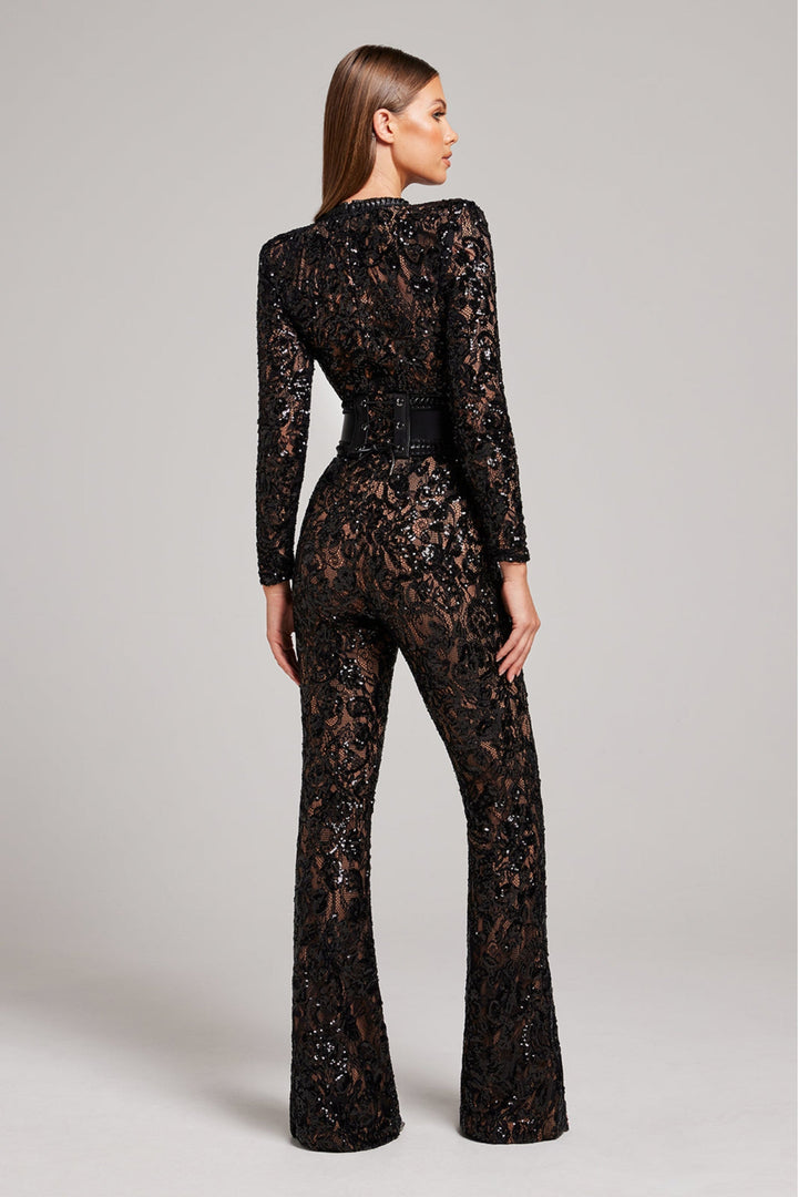 Marai | Jumpsuit avec détails en dentelle et jambes fluides