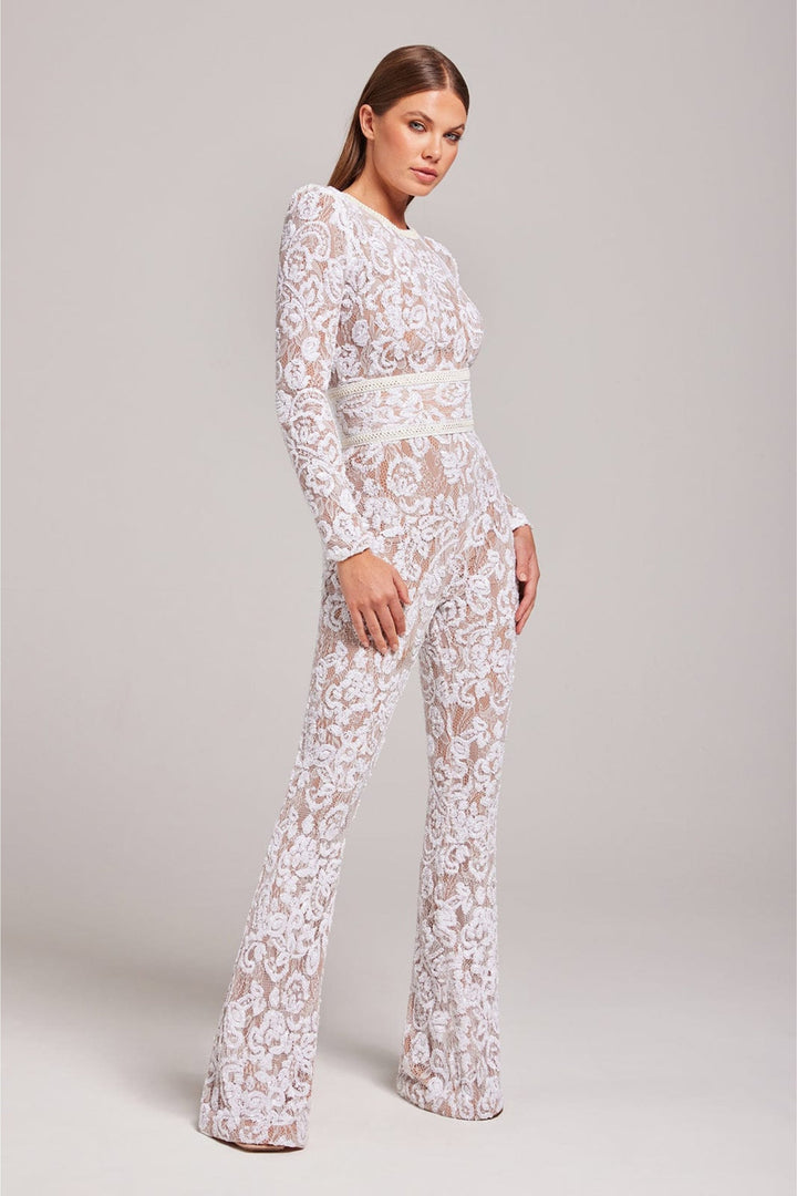 Marai | Jumpsuit avec détails en dentelle et jambes fluides