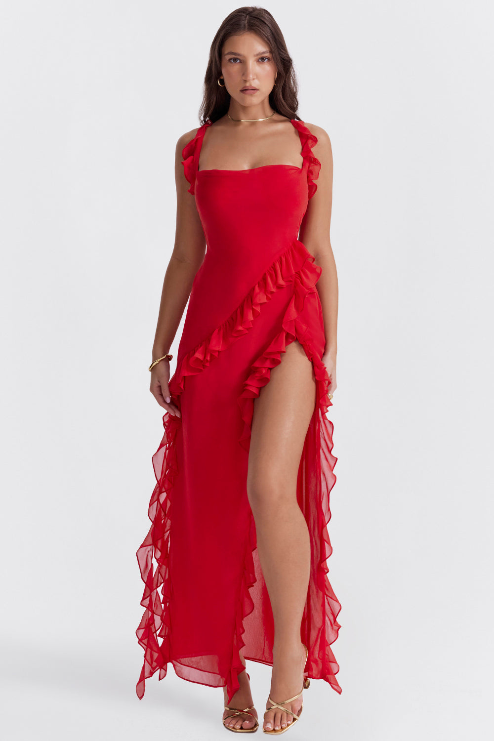Ariella Robe élégante pour femme avec volants et design aéré | Festive et flatteuse pour la silhouette