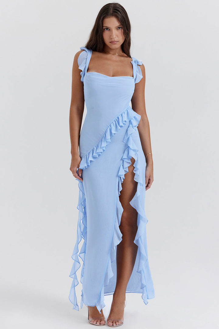 Ariella Robe élégante pour femme avec volants et design aéré | Festive et flatteuse pour la silhouette