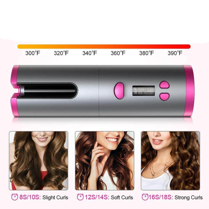 Boucleur Automatique Sans Fil Rechargeable | Technologie Céramique & Rotation Bidirectionnelle