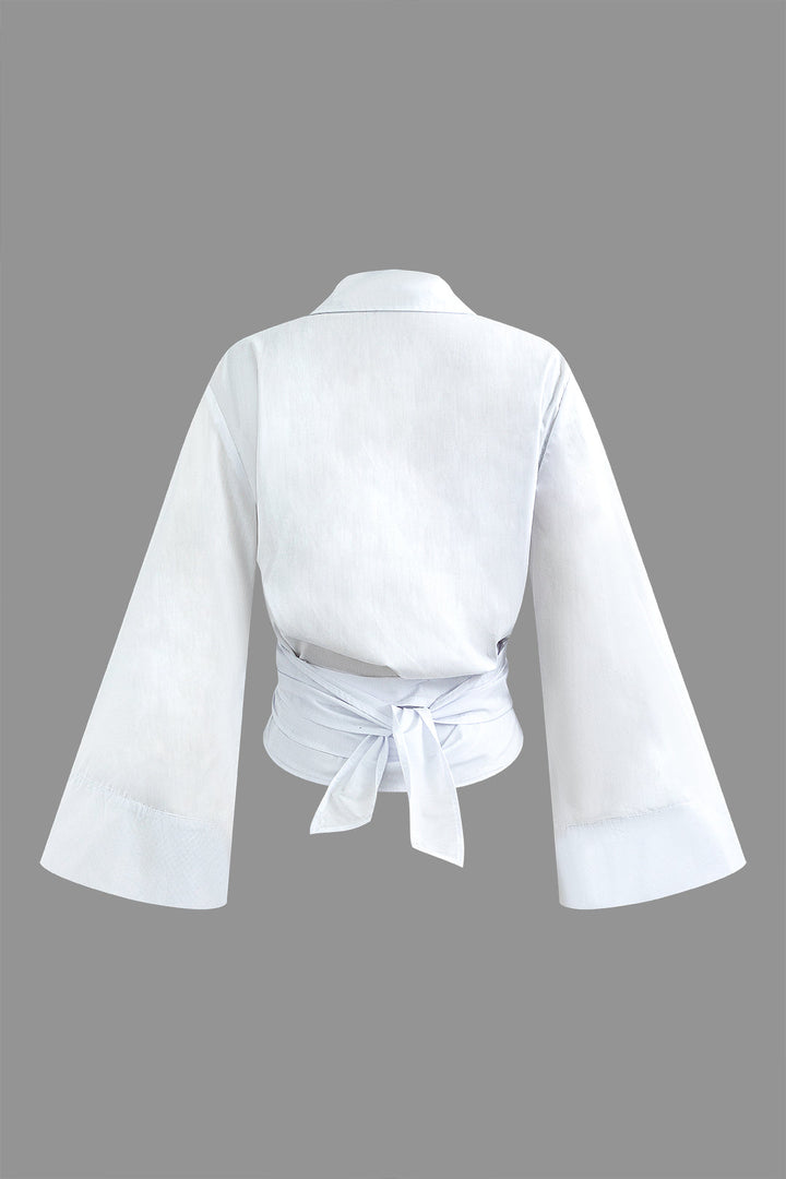 Zelina Chemise portefeuille pour femme | Chemisier élégant avec col en V & coupe décontractée