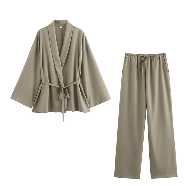 Ensemble kimono en lin Nalani pour femme | Aérien, élégant & polyvalent pour le printemps et l'été