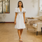 Robe Blanche Fay | Robe d’été chic et légère avec volants élégants
