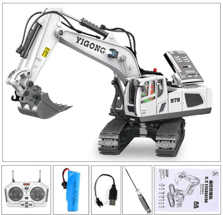 Pelleteuse RC télécommandée | Rotation 360° & jeu réaliste pour intérieur/extérieur