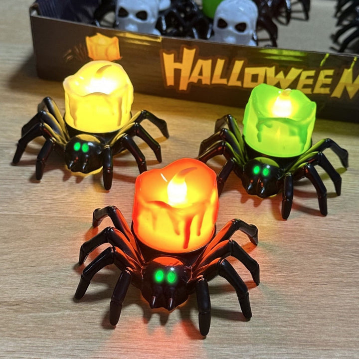 Lampe Bougie LED Halloween – Décoration Araignée Lumineuse Effrayante