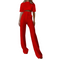 Fran | Completo due pezzi da donna | Pantaloni a gamba larga e top con scollo a O e maniche 3/4