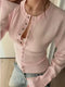 Cardigan da donna in maglia a coste | Pullover abbottonato dalla vestibilità aderente | Gilet lavorato a maglia morbido a maniche lunghe | Outfit elegante da ufficio per tutti i giorni