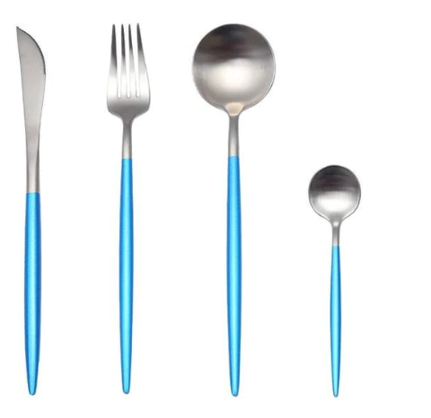 RoyalGlow Set de Couverts 24 Pièces | Acier Inox Doré et Argent Élégant