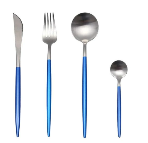 RoyalGlow Set de Couverts 24 Pièces | Acier Inox Doré et Argent Élégant