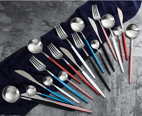 RoyalGlow Set de Couverts 24 Pièces | Acier Inox Doré et Argent Élégant