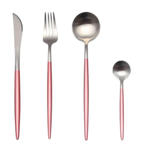 RoyalGlow Set de Couverts 24 Pièces | Acier Inox Doré et Argent Élégant