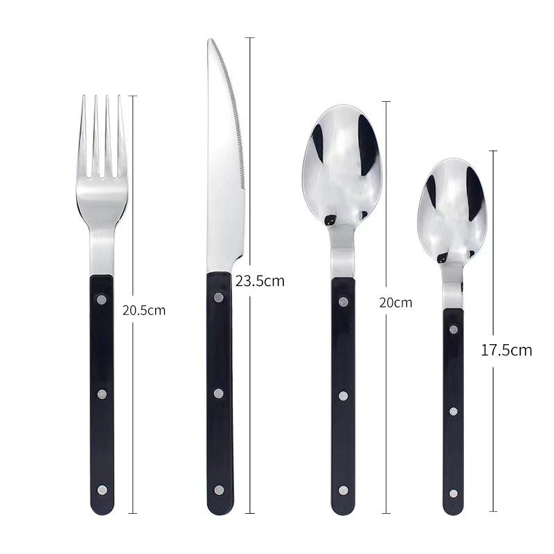 BistroLine | Service de Couverts 24 Pièces avec Gravure Élégante