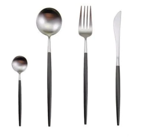 RoyalGlow Set de Couverts 24 Pièces | Acier Inox Doré et Argent Élégant