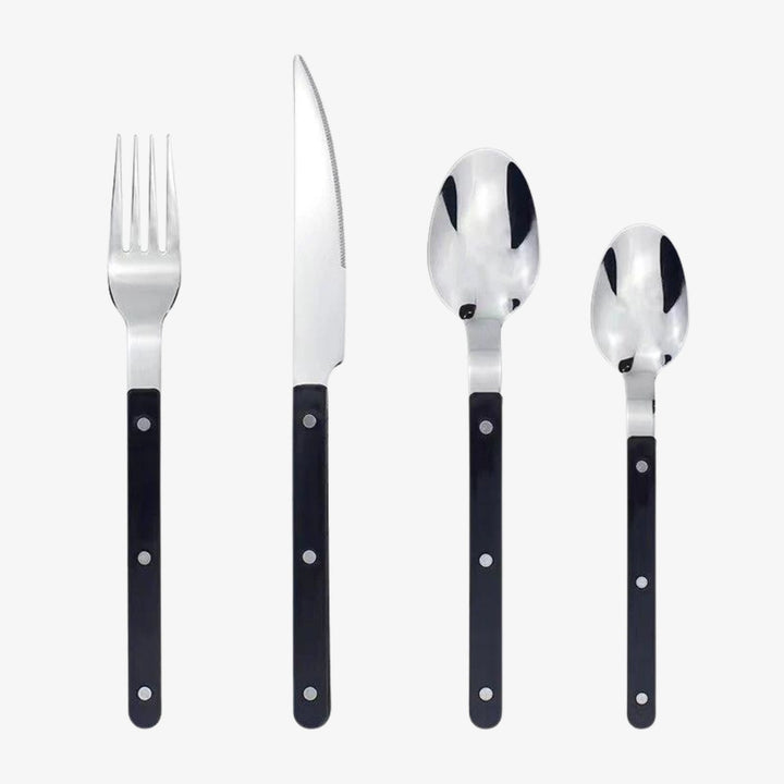 BistroLine | Service de Couverts 24 Pièces avec Gravure Élégante