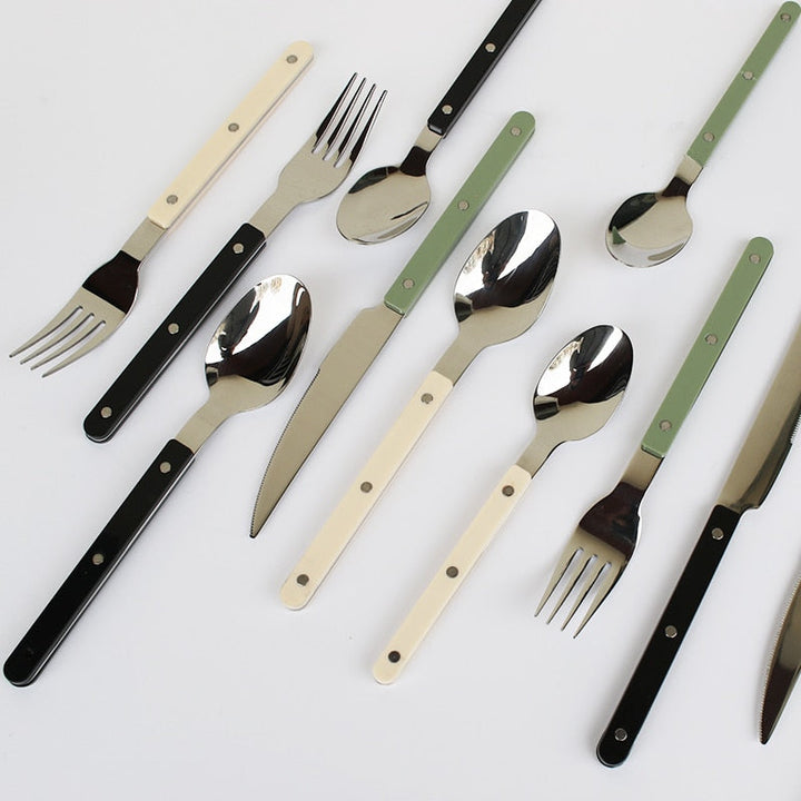BistroLine | Service de Couverts 24 Pièces avec Gravure Élégante