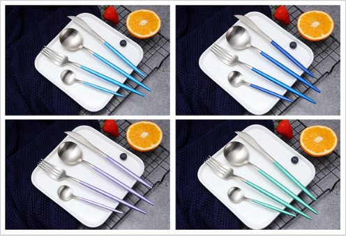 RoyalGlow Set de Couverts 24 Pièces | Acier Inox Doré et Argent Élégant