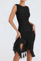 Robe midi com franzidos irregulares