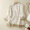 Blusa elegante ricamata a maniche lunghe per donna