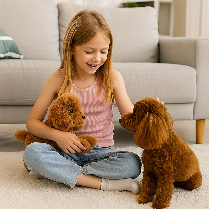Peluche Teddy Dog Réaliste et Doux | Jouet Câlin pour Enfants & Cadeaux
