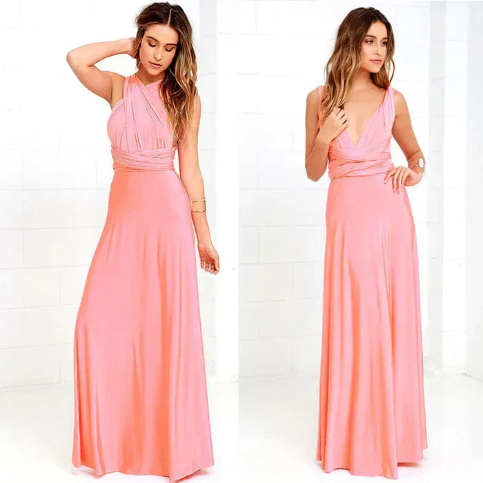 Eliane Robe portefeuille pour femme | Robe midi avec décolleté en V & ceinture à nouer en silhouette fluide