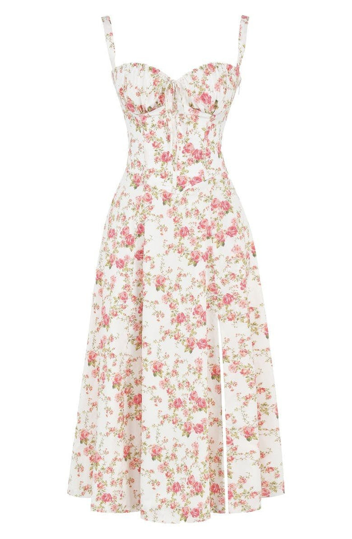 Robe Florale avec Corset | Élégance Décontractée & Charme Estival