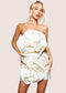 Fleur Blanche Robe de soirée pour femme | Mini-robe bustier ivoire avec détail corset