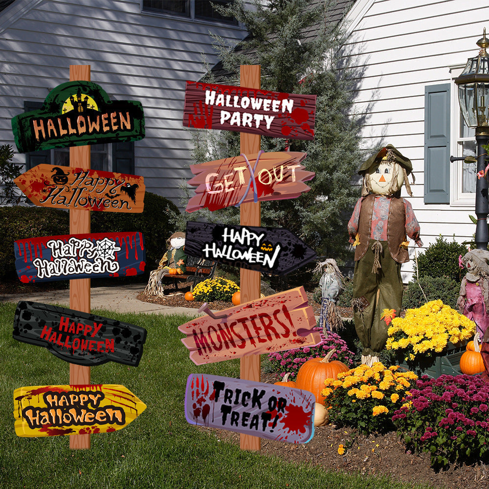Ensemble de 10 Panneaux Halloween – Décoration Effrayante Réutilisable pour Fête