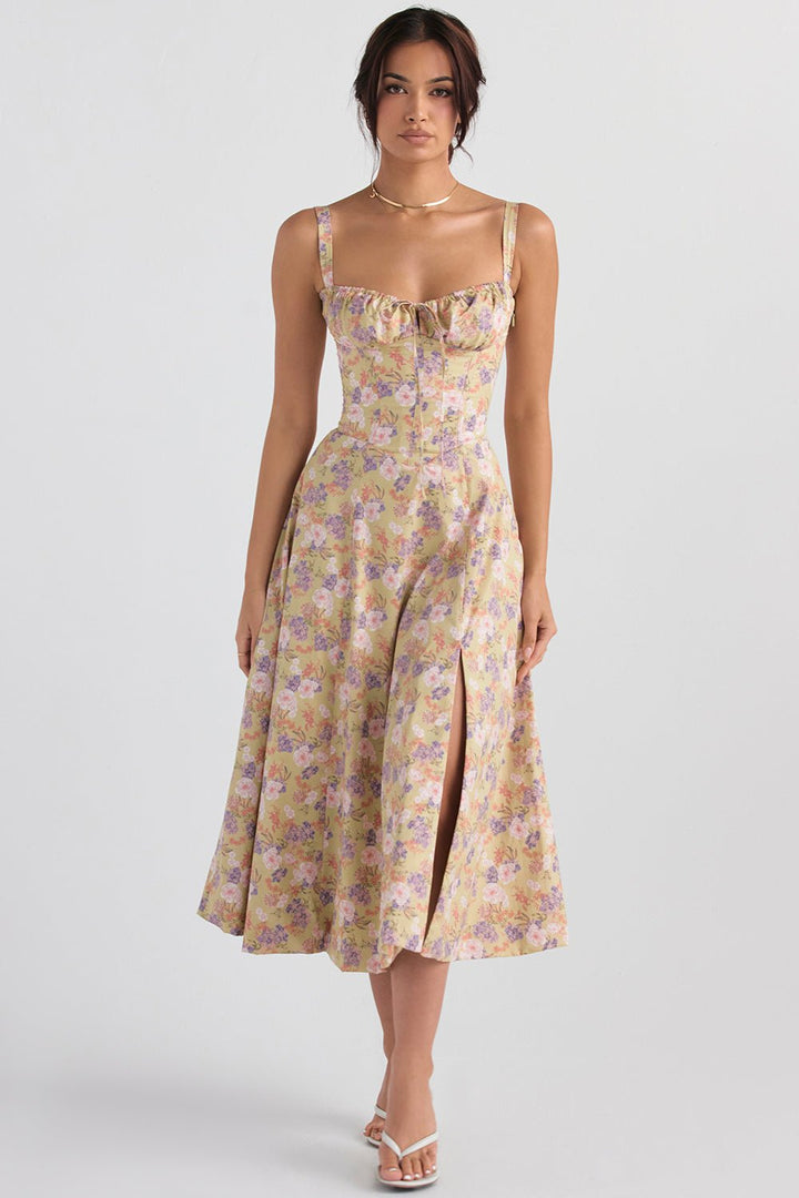 Robe Florale avec Corset | Élégance Décontractée & Charme Estival