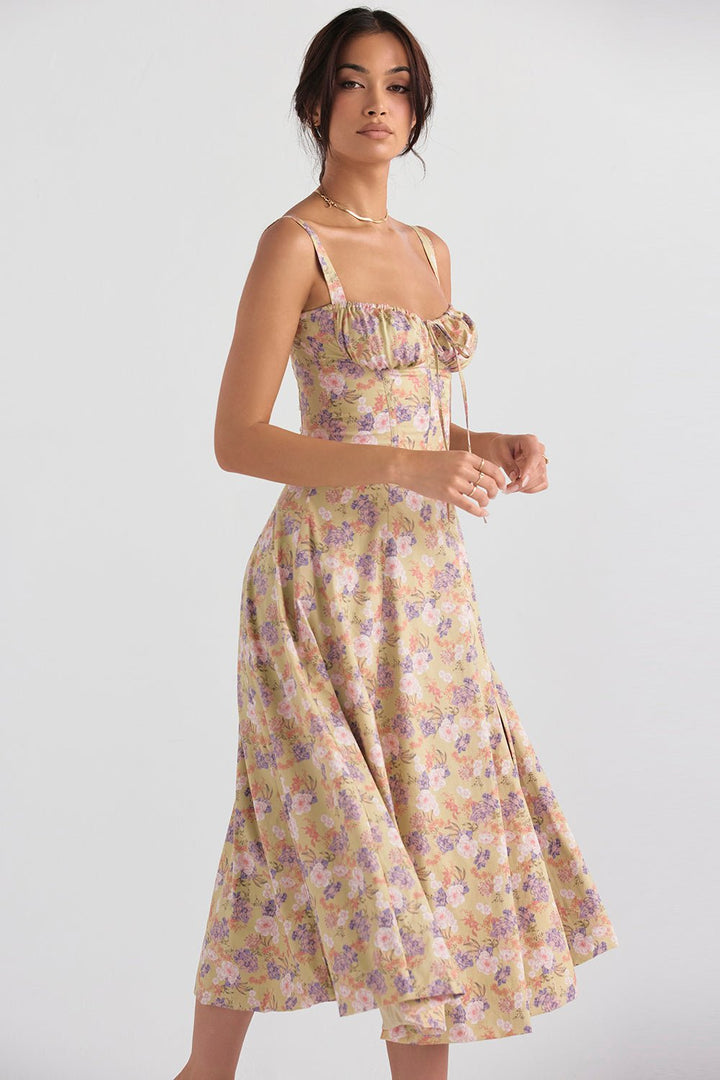 Robe Florale avec Corset | Élégance Décontractée & Charme Estival