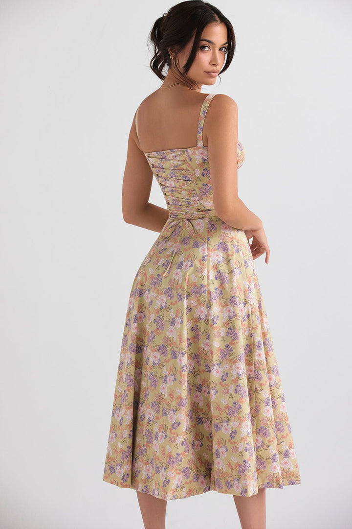Robe Florale avec Corset | Élégance Décontractée & Charme Estival