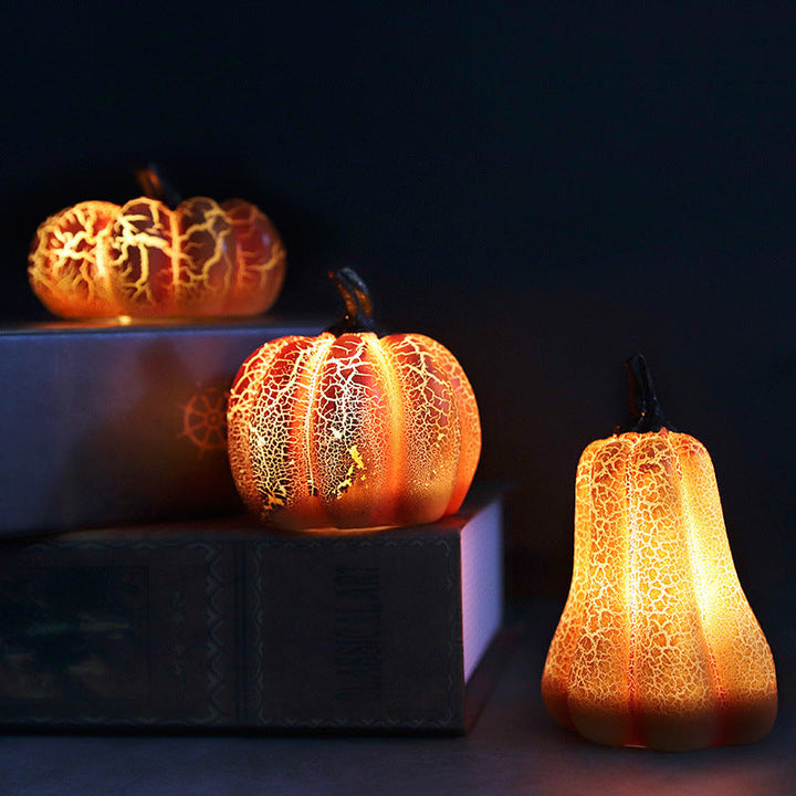 Citrouilles LED d’Halloween – Décoration Lumineuse Effrayante en Résine Durable