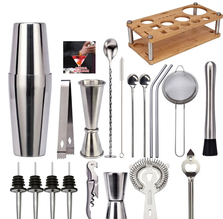 ShakerPro | Set Barman 23 Pièces pour Cocktails Professionnels à la Maison