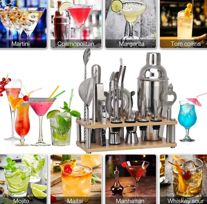 ShakerPro | Set Barman 23 Pièces pour Cocktails Professionnels à la Maison