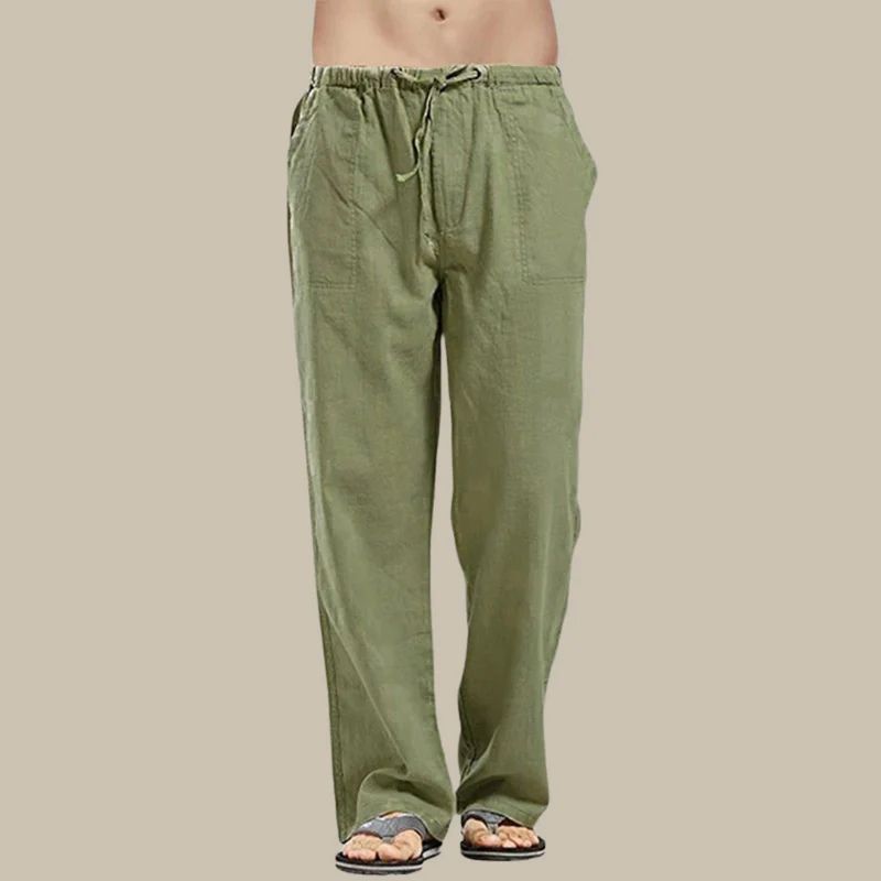 Pantalones casuales de lino para hombre | Ligeros y elegantes para el verano 