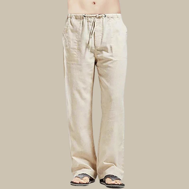 Pantalones casuales de lino para hombre | Ligeros y elegantes para el verano 