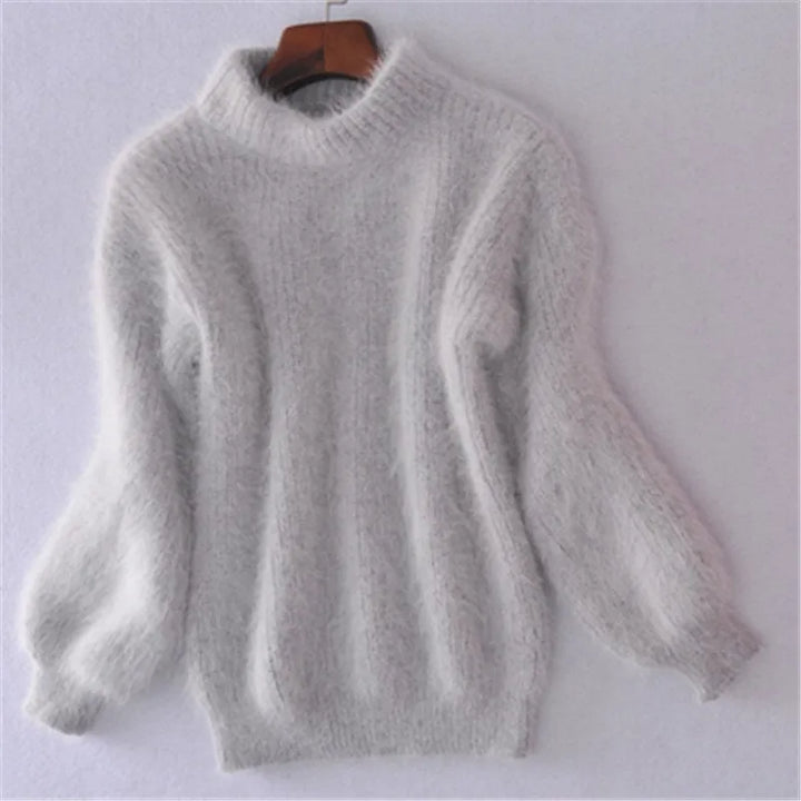 Sif Pull Vintage en Angora à Col Roulé | Maille Lâche, Confortable & Élégant