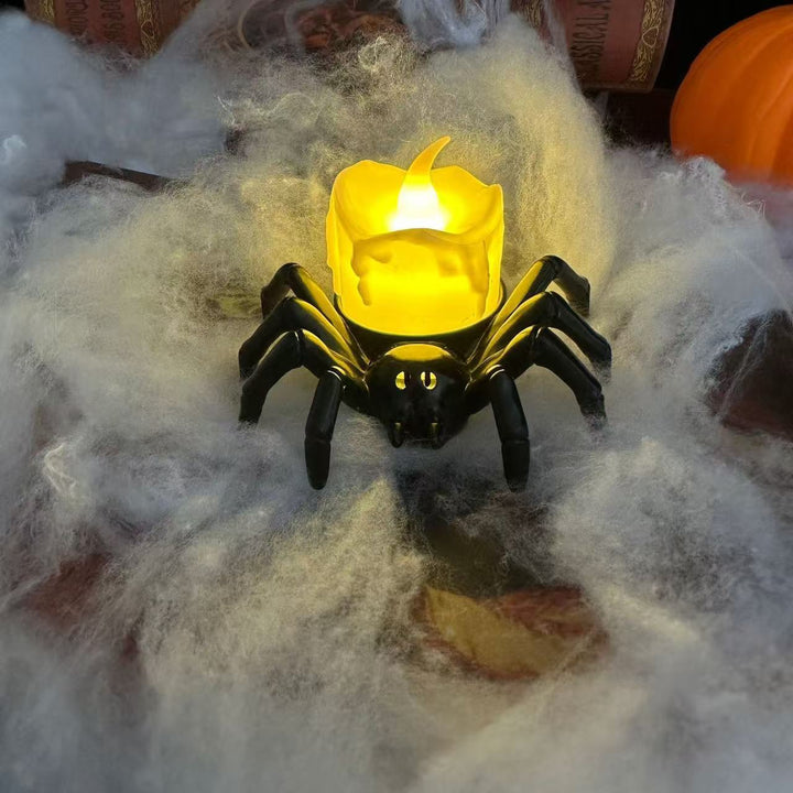 Lampe Bougie LED Halloween – Décoration Araignée Lumineuse Effrayante
